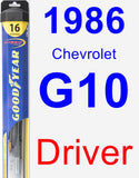 Driver Wiper Blade for 1986 Chevrolet G10 - Hybrid