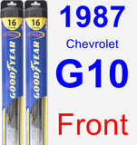 Front Wiper Blade Pack for 1987 Chevrolet G10 - Hybrid