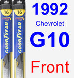 Front Wiper Blade Pack for 1992 Chevrolet G10 - Hybrid