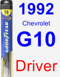 Driver Wiper Blade for 1992 Chevrolet G10 - Hybrid