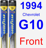 Front Wiper Blade Pack for 1994 Chevrolet G10 - Hybrid