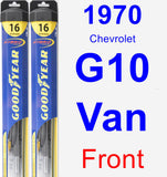 Front Wiper Blade Pack for 1970 Chevrolet G10 Van - Hybrid