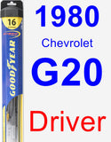 Driver Wiper Blade for 1980 Chevrolet G20 - Hybrid