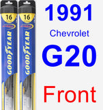 Front Wiper Blade Pack for 1991 Chevrolet G20 - Hybrid