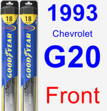 Front Wiper Blade Pack for 1993 Chevrolet G20 - Hybrid