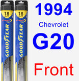 Front Wiper Blade Pack for 1994 Chevrolet G20 - Hybrid