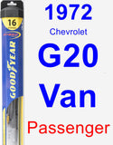 Passenger Wiper Blade for 1972 Chevrolet G20 Van - Hybrid