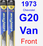 Front Wiper Blade Pack for 1973 Chevrolet G20 Van - Hybrid