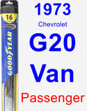 Passenger Wiper Blade for 1973 Chevrolet G20 Van - Hybrid