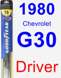 Driver Wiper Blade for 1980 Chevrolet G30 - Hybrid