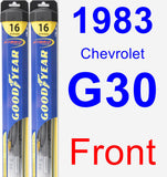 Front Wiper Blade Pack for 1983 Chevrolet G30 - Hybrid