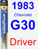 Driver Wiper Blade for 1983 Chevrolet G30 - Hybrid