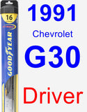 Driver Wiper Blade for 1991 Chevrolet G30 - Hybrid