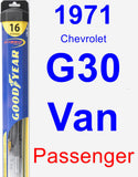 Passenger Wiper Blade for 1971 Chevrolet G30 Van - Hybrid