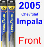 Front Wiper Blade Pack for 2005 Chevrolet Impala - Hybrid