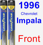 Front Wiper Blade Pack for 1996 Chevrolet Impala - Hybrid