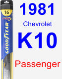 Passenger Wiper Blade for 1981 Chevrolet K10 - Hybrid