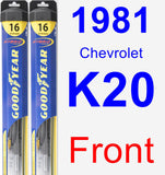 Front Wiper Blade Pack for 1981 Chevrolet K20 - Hybrid