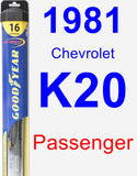 Passenger Wiper Blade for 1981 Chevrolet K20 - Hybrid