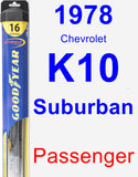 Passenger Wiper Blade for 1978 Chevrolet K10 Suburban - Hybrid