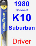 Driver Wiper Blade for 1980 Chevrolet K10 Suburban - Hybrid