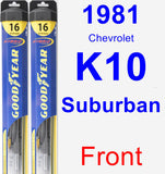 Front Wiper Blade Pack for 1981 Chevrolet K10 Suburban - Hybrid