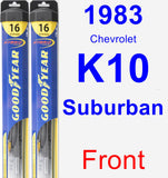 Front Wiper Blade Pack for 1983 Chevrolet K10 Suburban - Hybrid