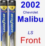Front Wiper Blade Pack for 2002 Chevrolet Malibu - Hybrid