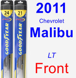 Front Wiper Blade Pack for 2011 Chevrolet Malibu - Hybrid