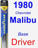Driver Wiper Blade for 1980 Chevrolet Malibu - Hybrid