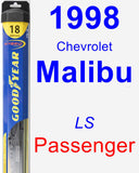 Passenger Wiper Blade for 1998 Chevrolet Malibu - Hybrid