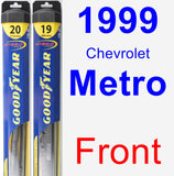 Front Wiper Blade Pack for 1999 Chevrolet Metro - Hybrid