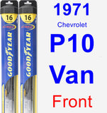 Front Wiper Blade Pack for 1971 Chevrolet P10 Van - Hybrid