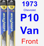 Front Wiper Blade Pack for 1973 Chevrolet P10 Van - Hybrid