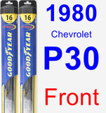 Front Wiper Blade Pack for 1980 Chevrolet P30 - Hybrid