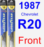 Front Wiper Blade Pack for 1987 Chevrolet R20 - Hybrid