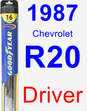 Driver Wiper Blade for 1987 Chevrolet R20 - Hybrid