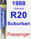 Passenger Wiper Blade for 1988 Chevrolet R20 Suburban - Hybrid