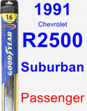 Passenger Wiper Blade for 1991 Chevrolet R2500 Suburban - Hybrid