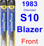 Front Wiper Blade Pack for 1983 Chevrolet S10 Blazer - Hybrid