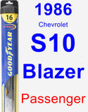 Passenger Wiper Blade for 1986 Chevrolet S10 Blazer - Hybrid