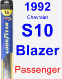 Passenger Wiper Blade for 1992 Chevrolet S10 Blazer - Hybrid