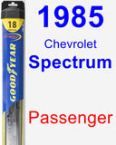 Passenger Wiper Blade for 1985 Chevrolet Spectrum - Hybrid