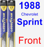 Front Wiper Blade Pack for 1988 Chevrolet Sprint - Hybrid