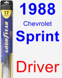 Driver Wiper Blade for 1988 Chevrolet Sprint - Hybrid