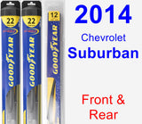 Front & Rear Wiper Blade Pack for 2014 Chevrolet Suburban - Hybrid