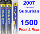 Front & Rear Wiper Blade Pack for 2007 Chevrolet Suburban 1500 - Hybrid