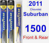 Front & Rear Wiper Blade Pack for 2011 Chevrolet Suburban 1500 - Hybrid