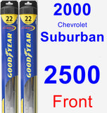 Front Wiper Blade Pack for 2000 Chevrolet Suburban 2500 - Hybrid