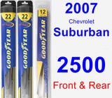 Front & Rear Wiper Blade Pack for 2007 Chevrolet Suburban 2500 - Hybrid